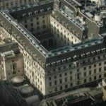 Overhead image of the Bank of England contrasts the myth that we're broke