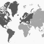 The UK, Europe, North and South America highlighted on a world map